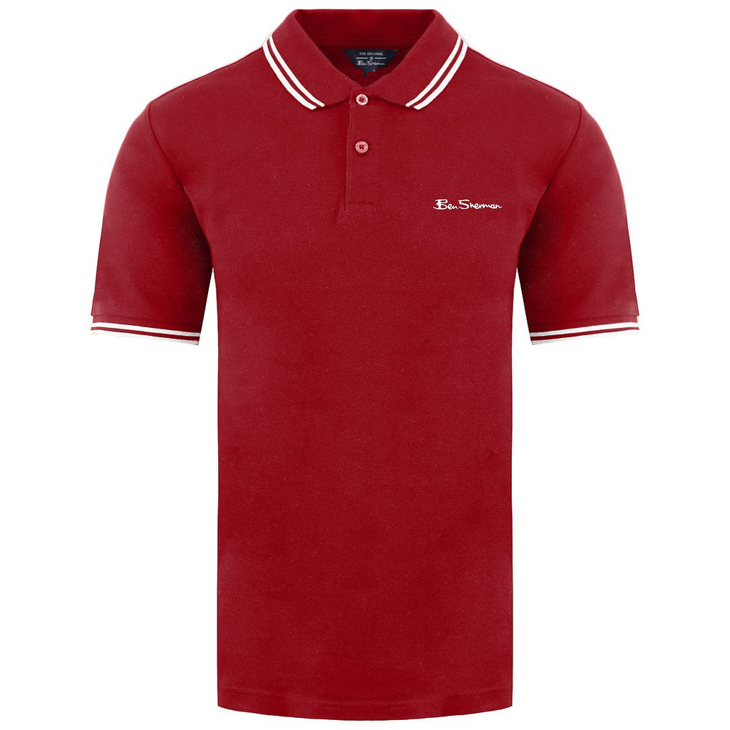 Ben Sherman Twin Tipped Mens Red Polo Shirt