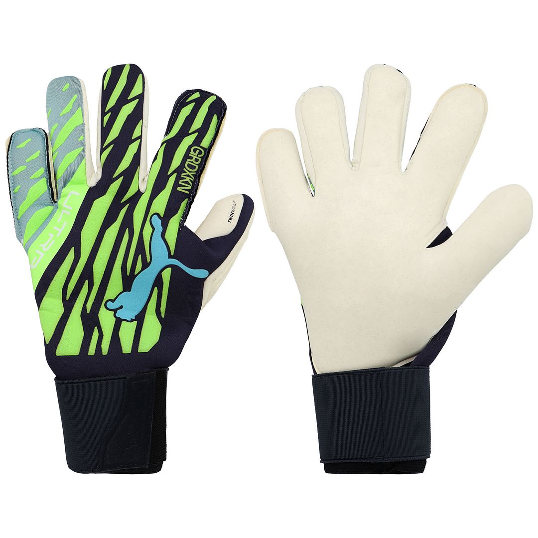 Puma Ultra Grip 1 Hybrid Pro Game On Mens Green/Black Goalkeeper Gloves