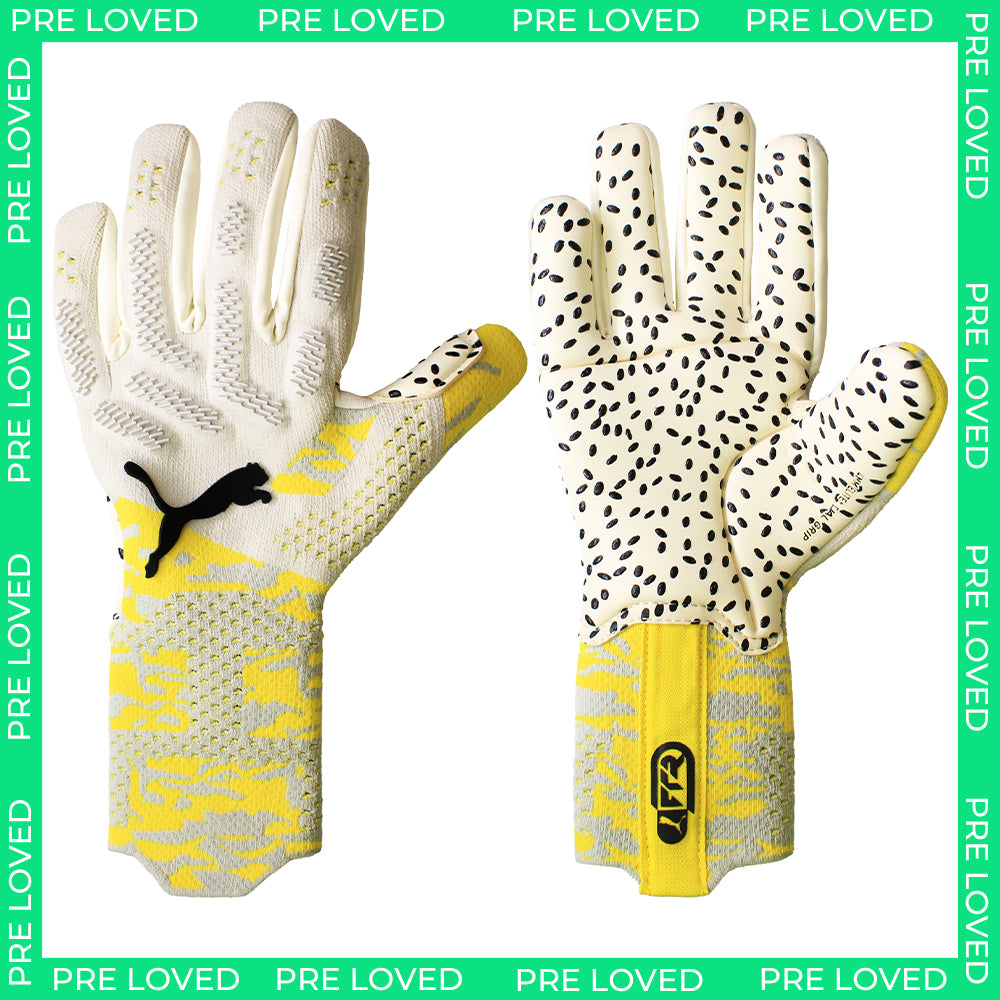Puma Future Ultimate NC Mens White/Yellow Goalkeeper Gloves NO BOX