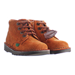 Kickers Kick Hi Cord Kids Brown Boots