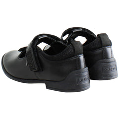 Kickers Bridie Flutter T-Bar Kids Black Shoes