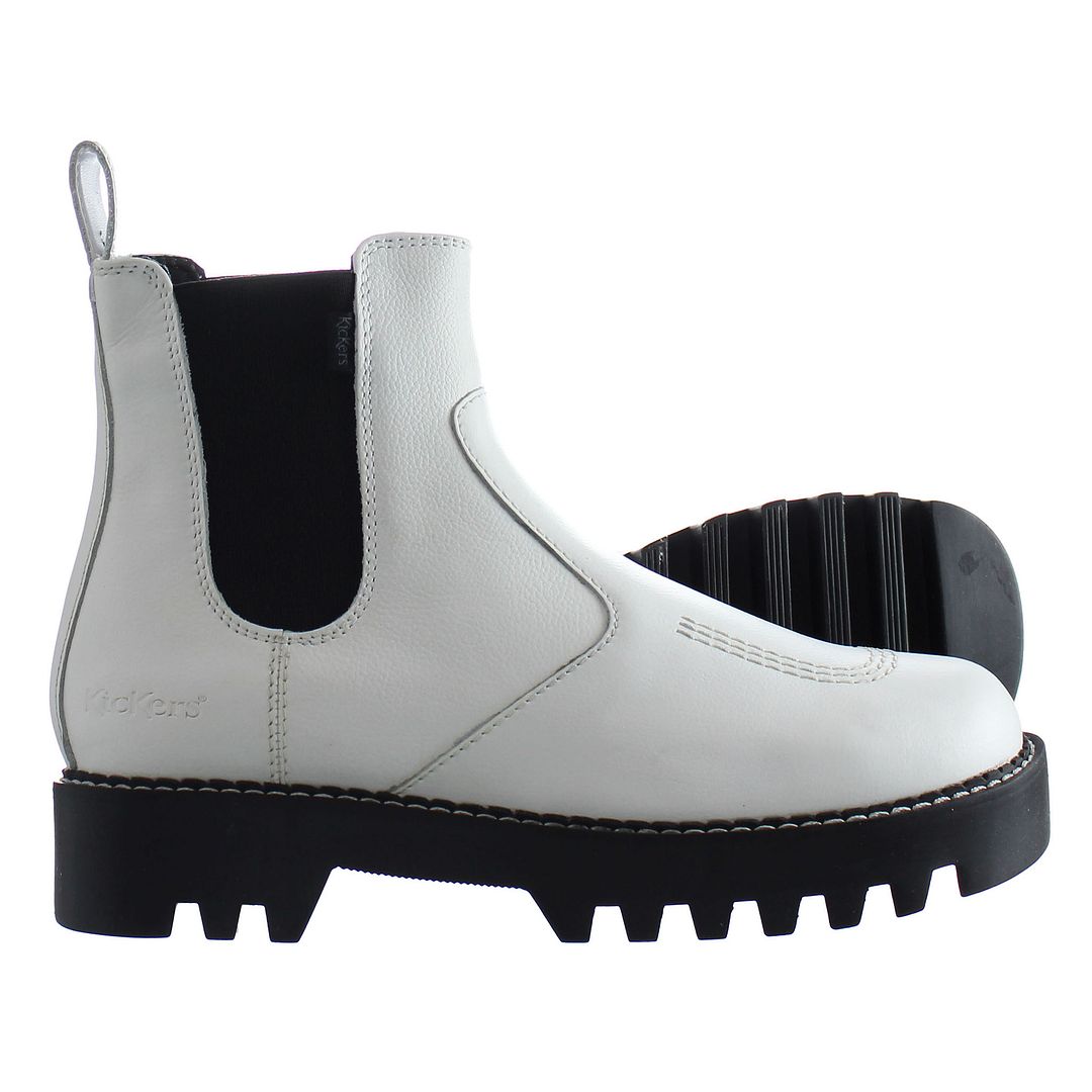 Kickers Kizziie Chelz Womens White Boots