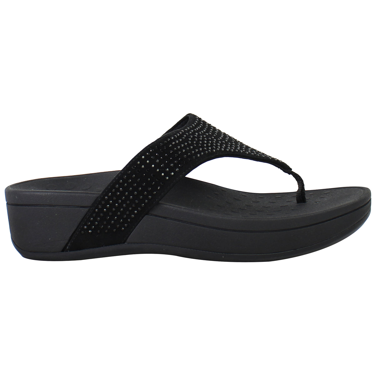 Vionic Pacific Naples Womens Black Flip-Flops