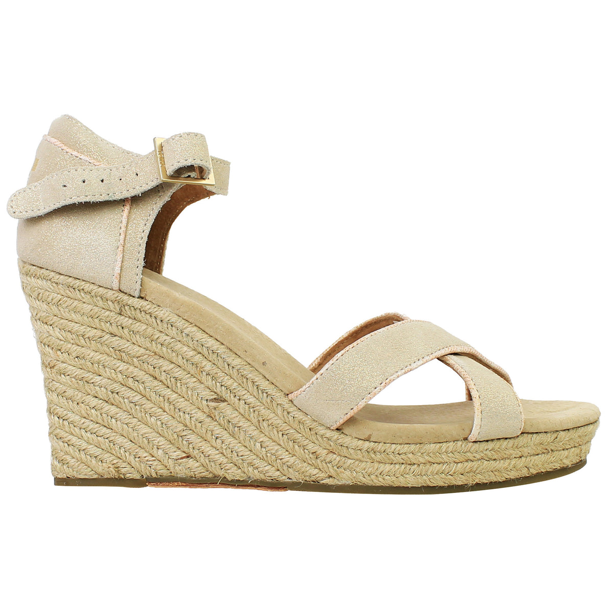 Toms Strappy Womens Beige Wedges