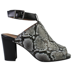Vionic Kaia Snake Womens Black Heeled Sandals