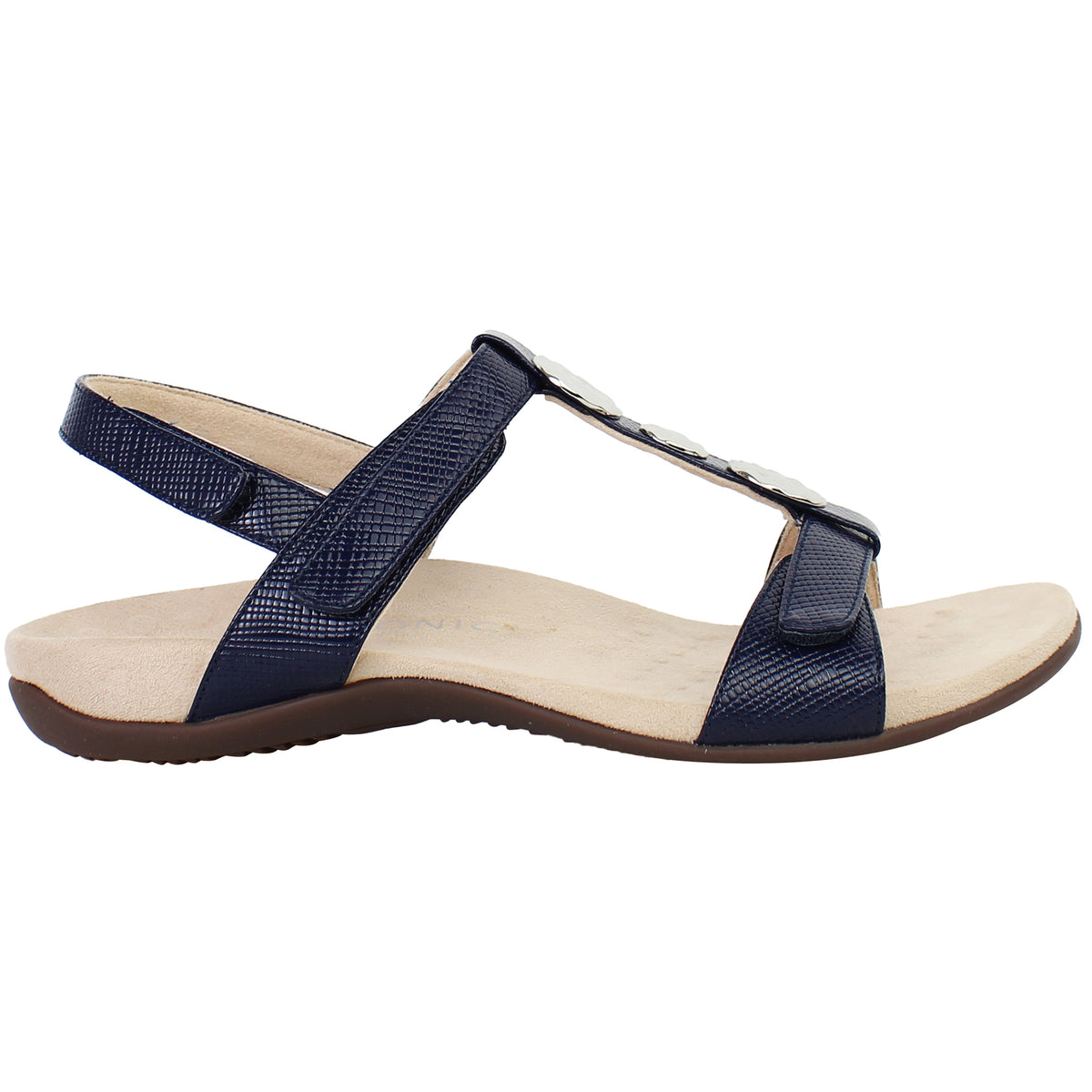 Vionic Farra Lizard Womens Navy Sandals