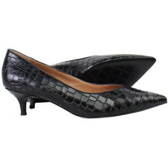 Vionic Kit Josie Croc Womens Black Pointed Heels