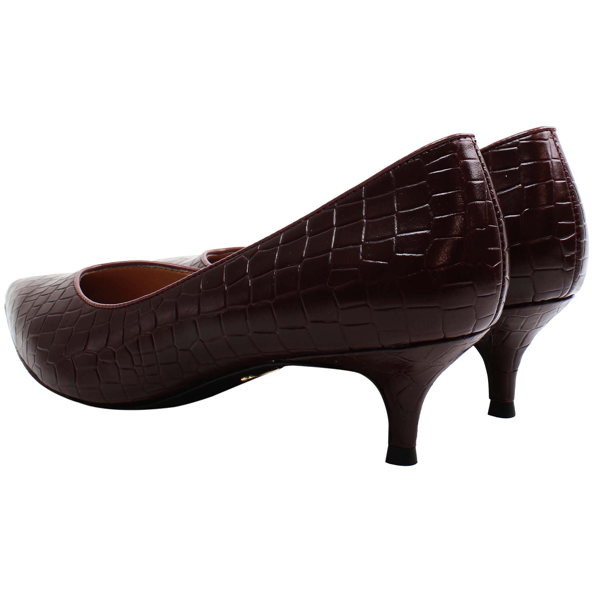 Vionic Kit Josie Croc Womens Wine Pointy Heels