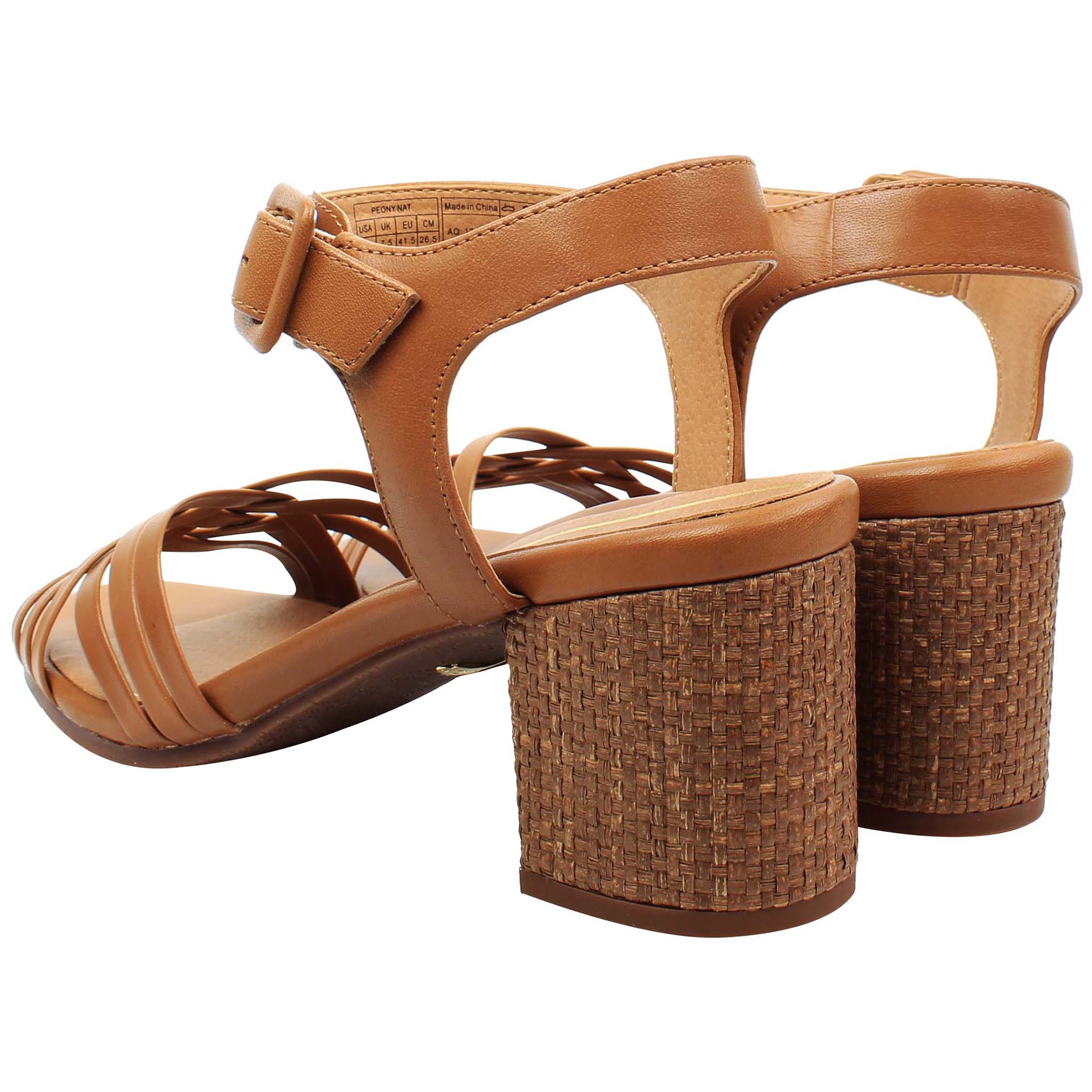 Vionic Papaya Peony Nat Womens Brown Heeled Sandals