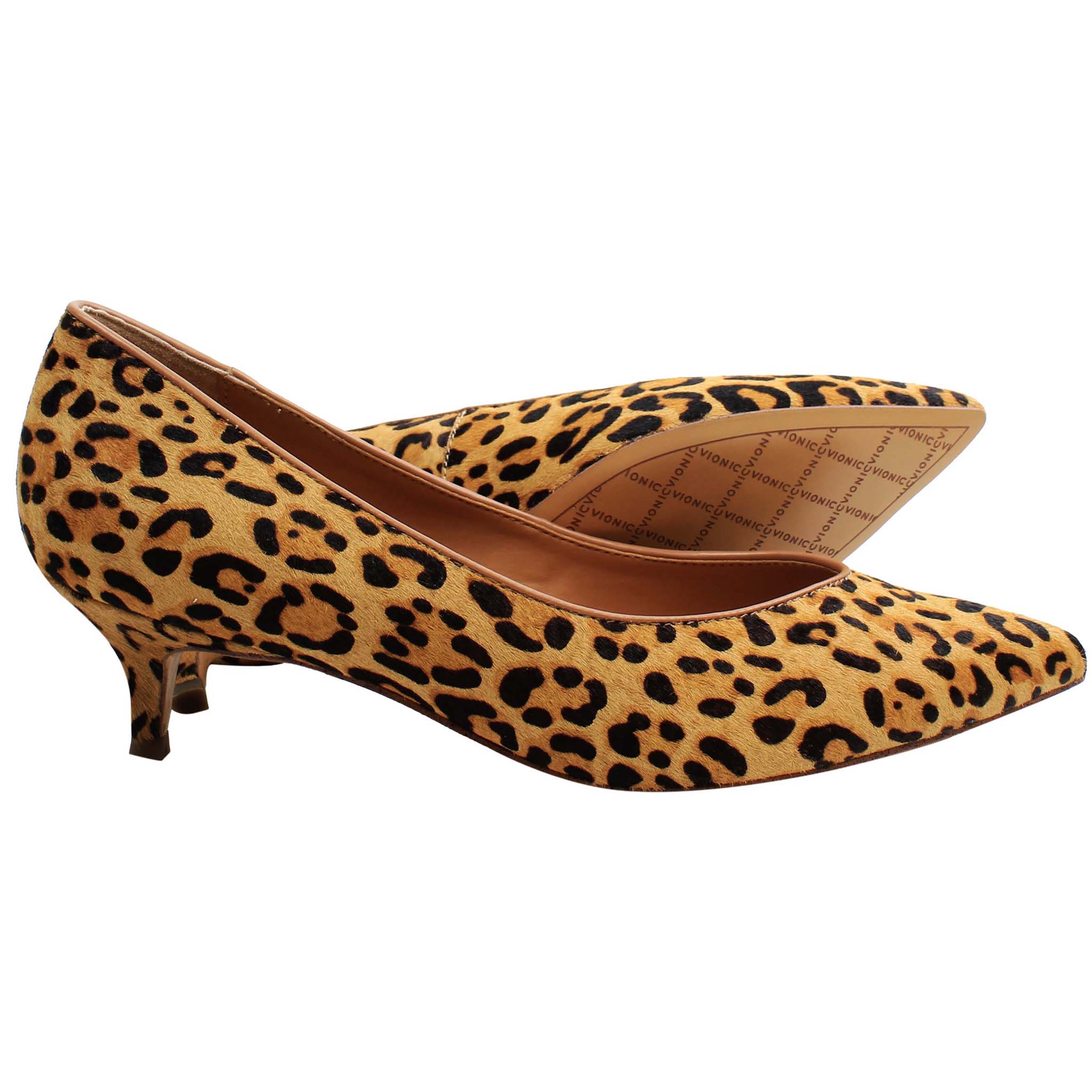 Vionic Kit Josie Leopard Womens Brown Pointy Heels