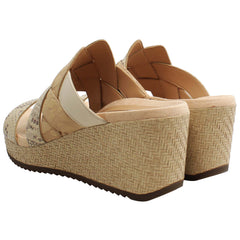 Vionic Tara Snake Womens Brown Wedges