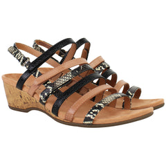 Vionic Tess Ray Snake Womens Brown Sandals