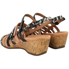 Vionic Tess Ray Snake Womens Brown Sandals