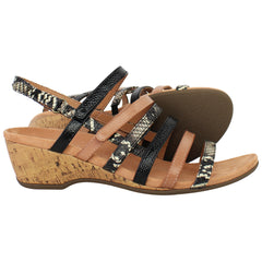Vionic Tess Ray Snake Womens Brown Sandals