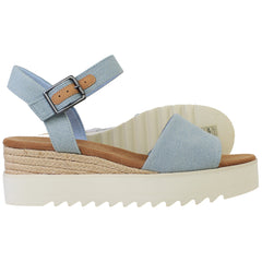 Toms Diana Womens Denim Blue Wedge Sandals