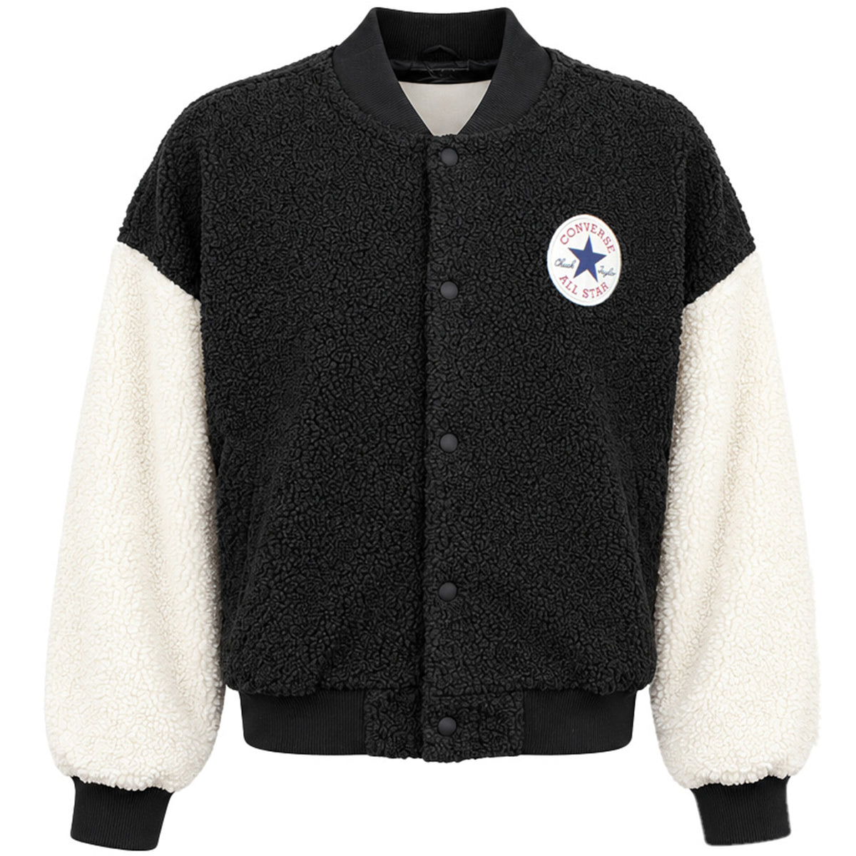 Converse Sherpa Varsity Womens Black Bomber Jacket