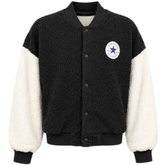 Converse Sherpa Varsity Womens Black Bomber Jacket