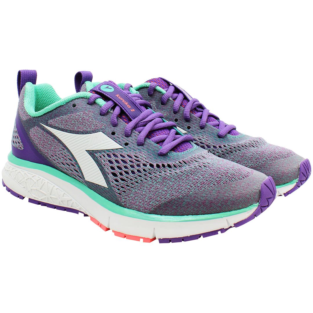 Diadora Kuruka 2 Womens Grey/Purple Running Shoes