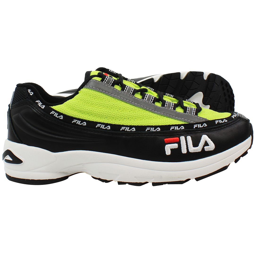 Fila DSTR97 Mens Black/Lime Trainers