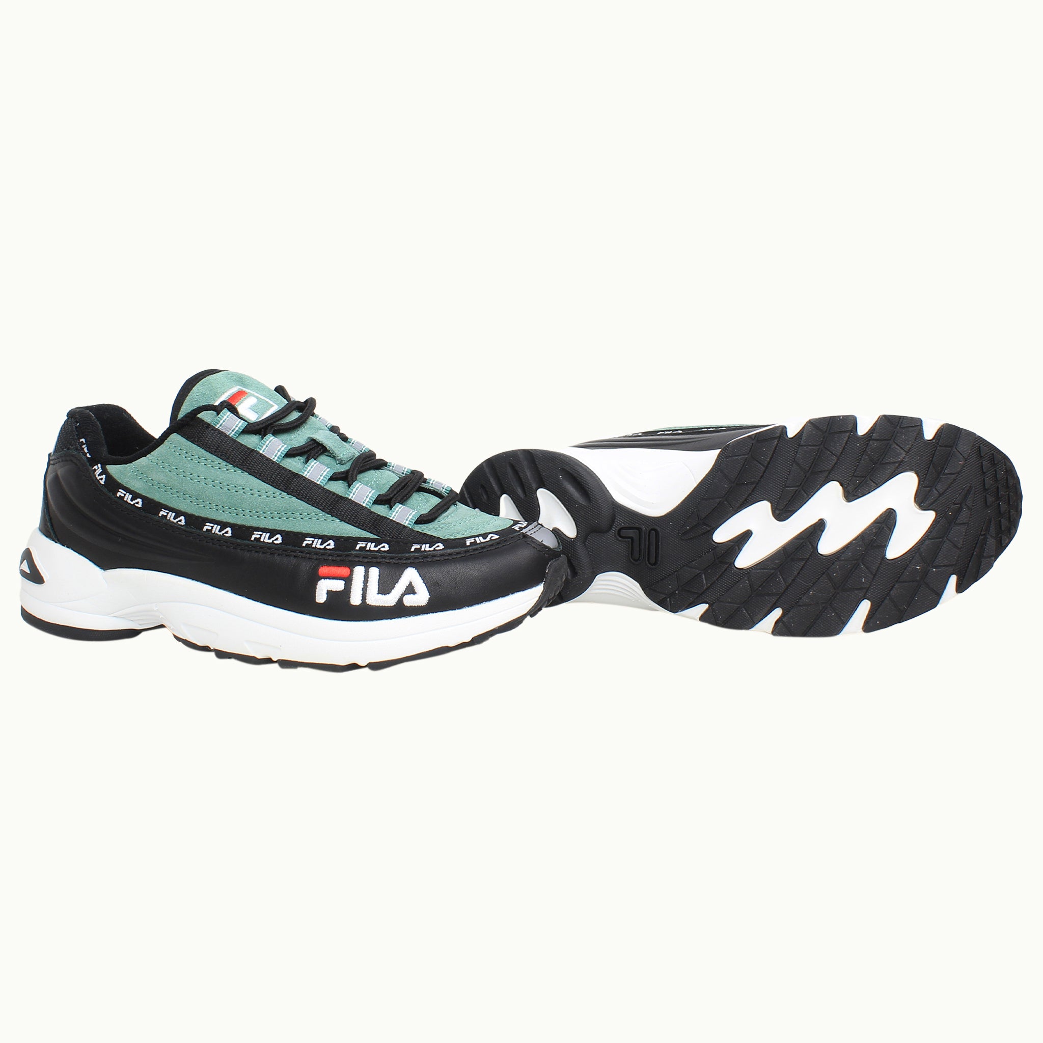 Fila DSTR97 S Womens Black/Teal Trainers NO BOX