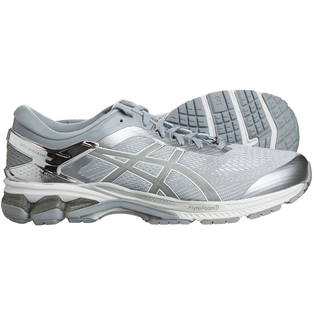 Asics Gel-Kayano 26 Platinum Mens Grey Running Trainers