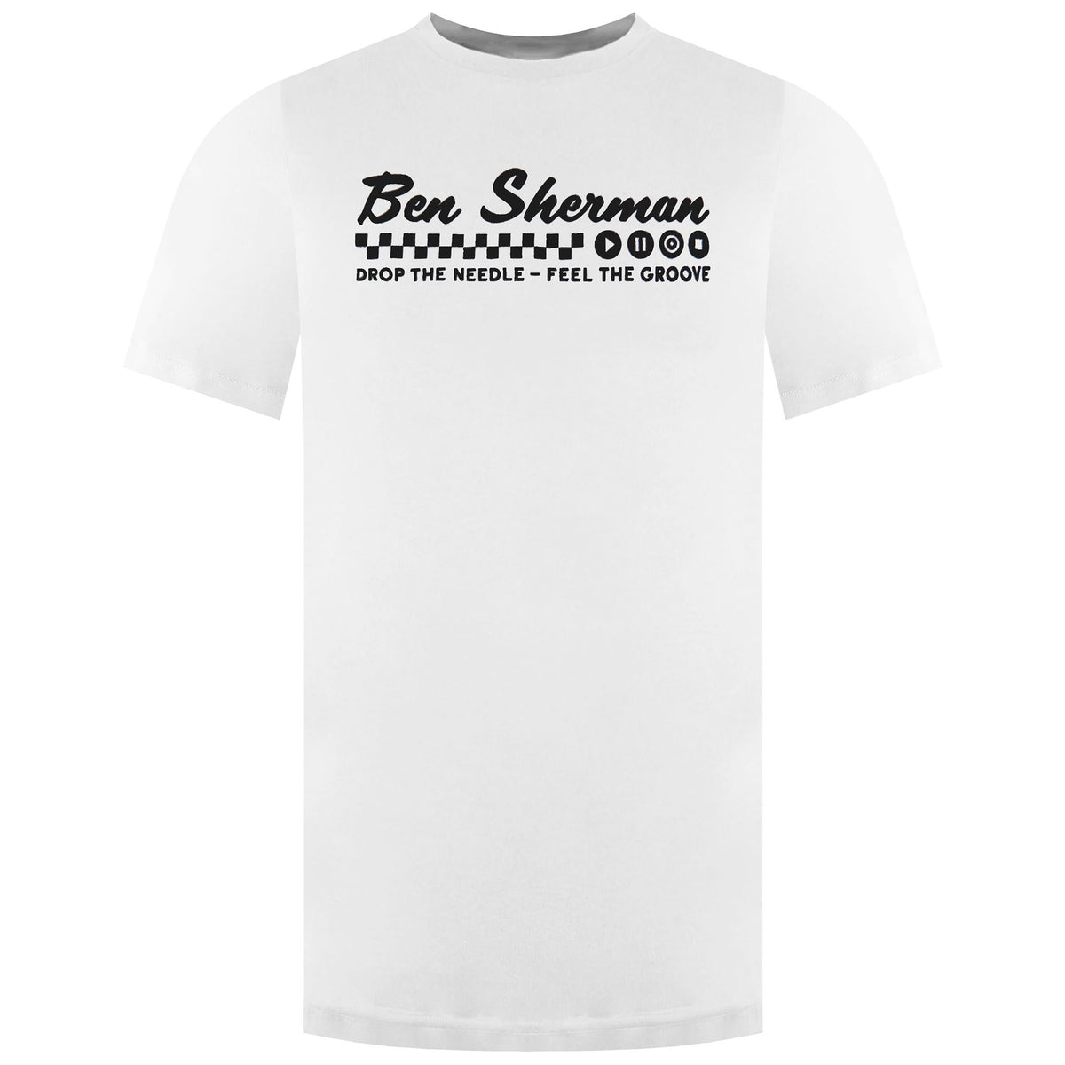 Ben Sherman Feel The Groove Mens White T-Shirt