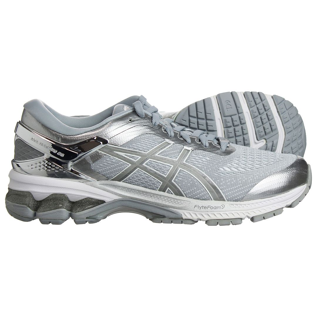 Asics Gel-Kayano 26 Platinum Womens Grey Running Trainers