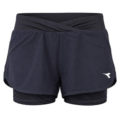 Diadora Double Layer Womens Black Shorts