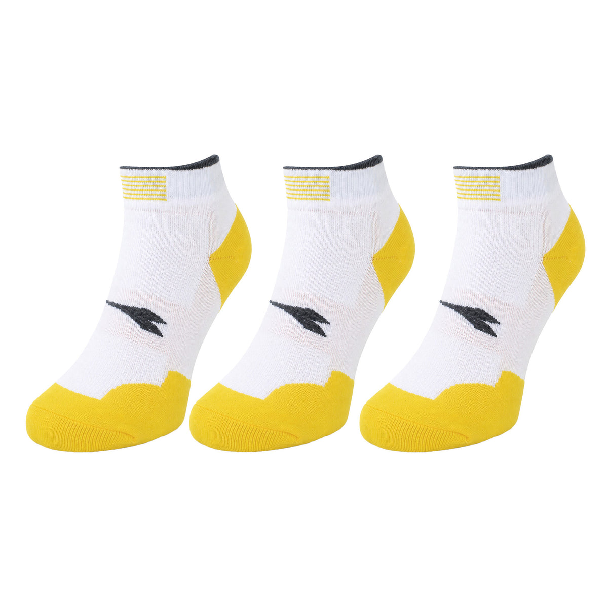 Diadora 3-Pack White/Yellow Crew Socks