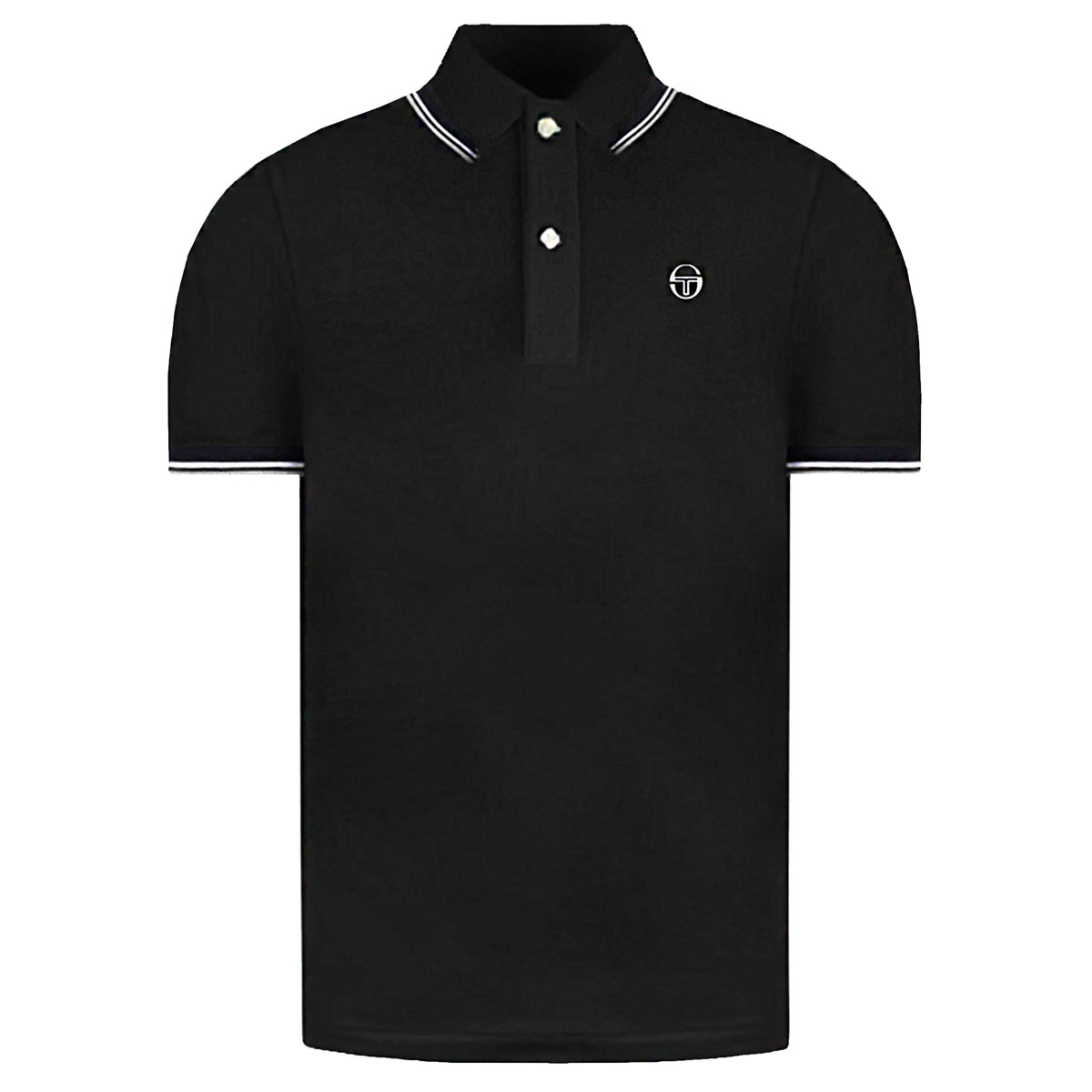 Sergio Tacchini Iconic Stripe Mens Black/Grey Polo Shirt