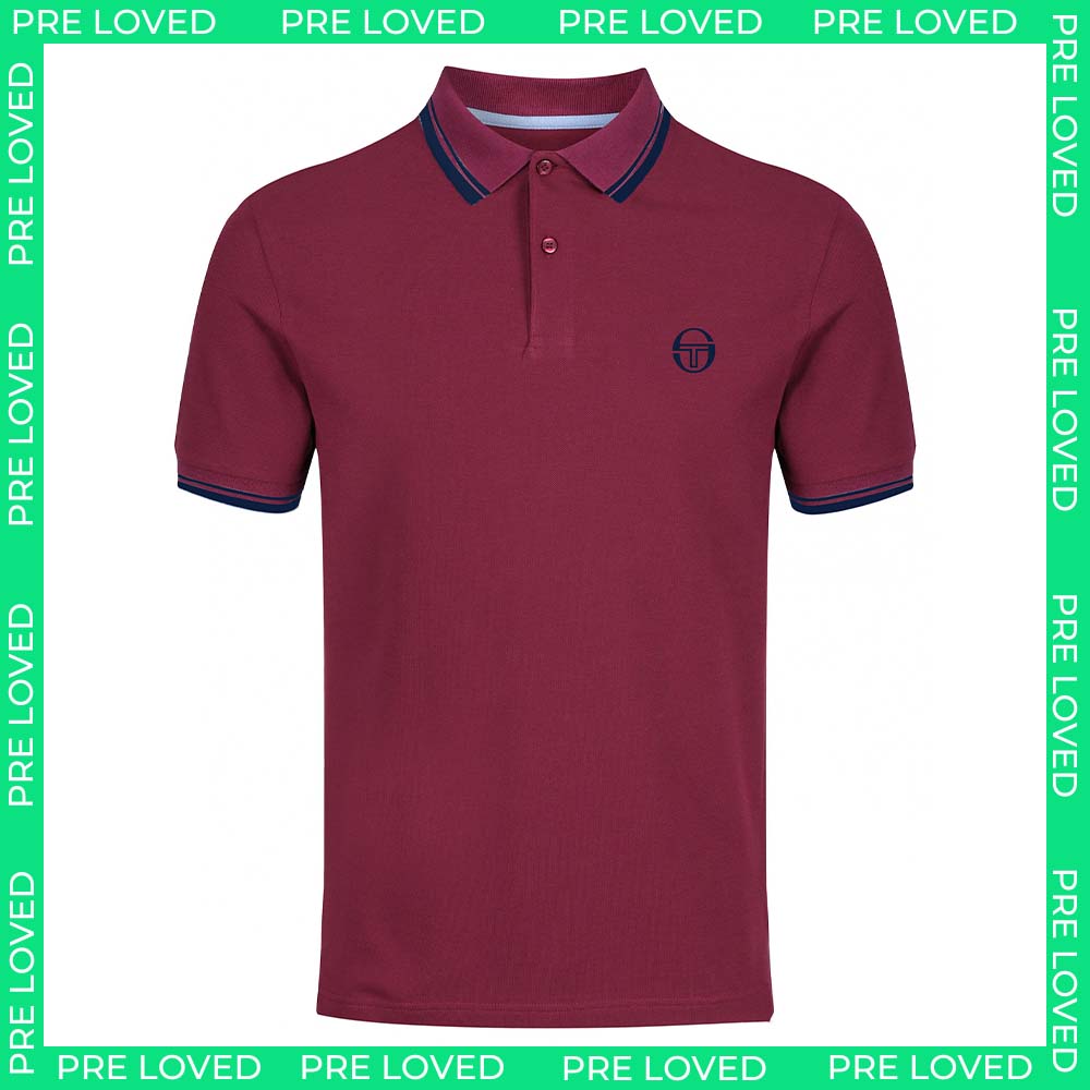 Sergio Tacchini Iconic Mens Dark Red Polo Shirt NO TAG
