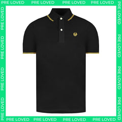 Sergio Tacchini Iconic Mens Black Polo Shirt NO TAG