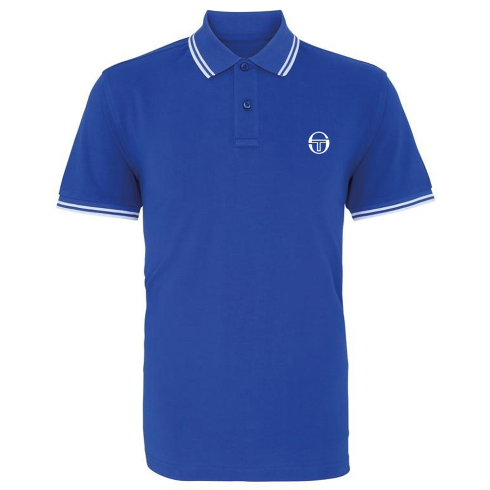 Sergio Tacchini Iconic Stripe Mens Blue/White Polo Shirt