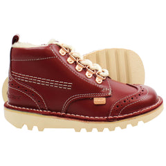 Kickers Fur Hiker Kids Red Boots