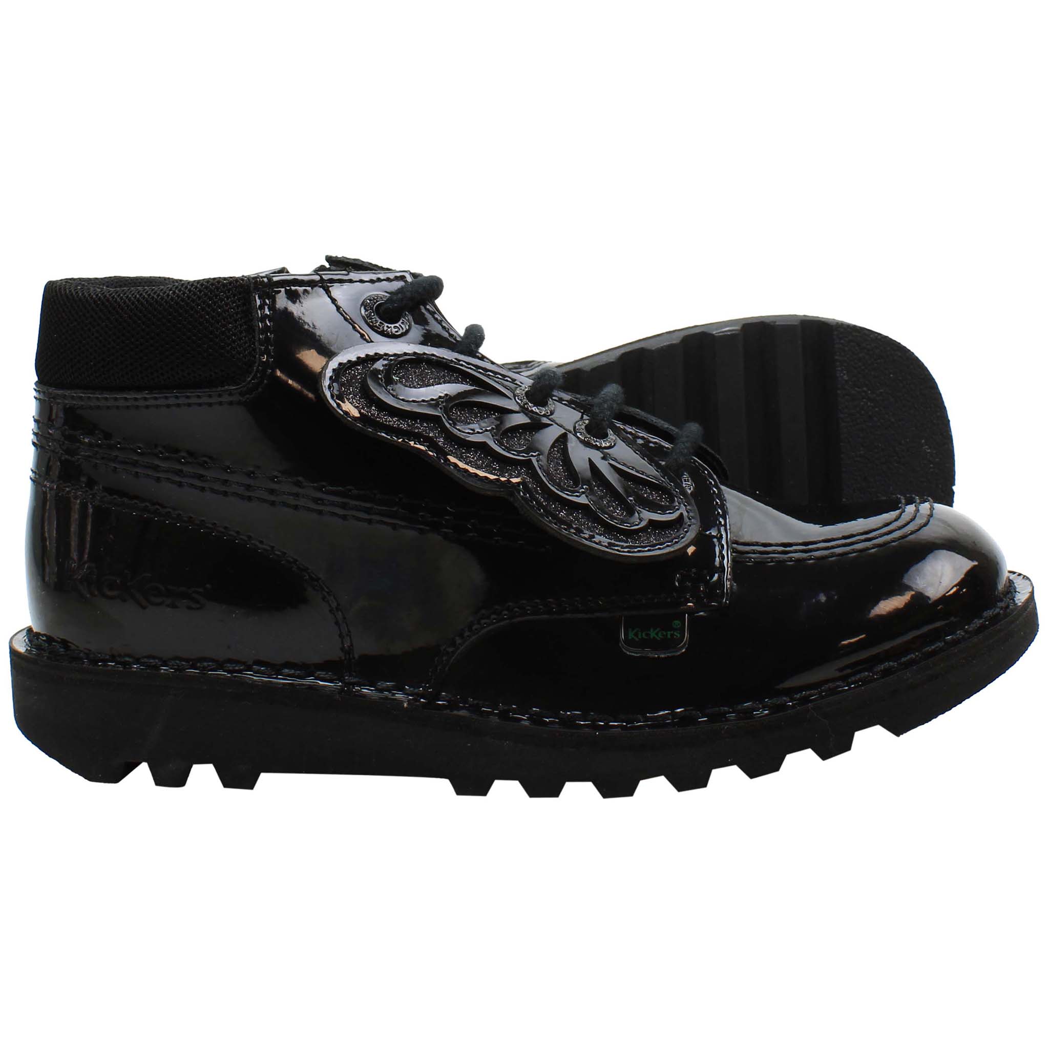 Kickers Hi Faeries Split Kids Black Boots