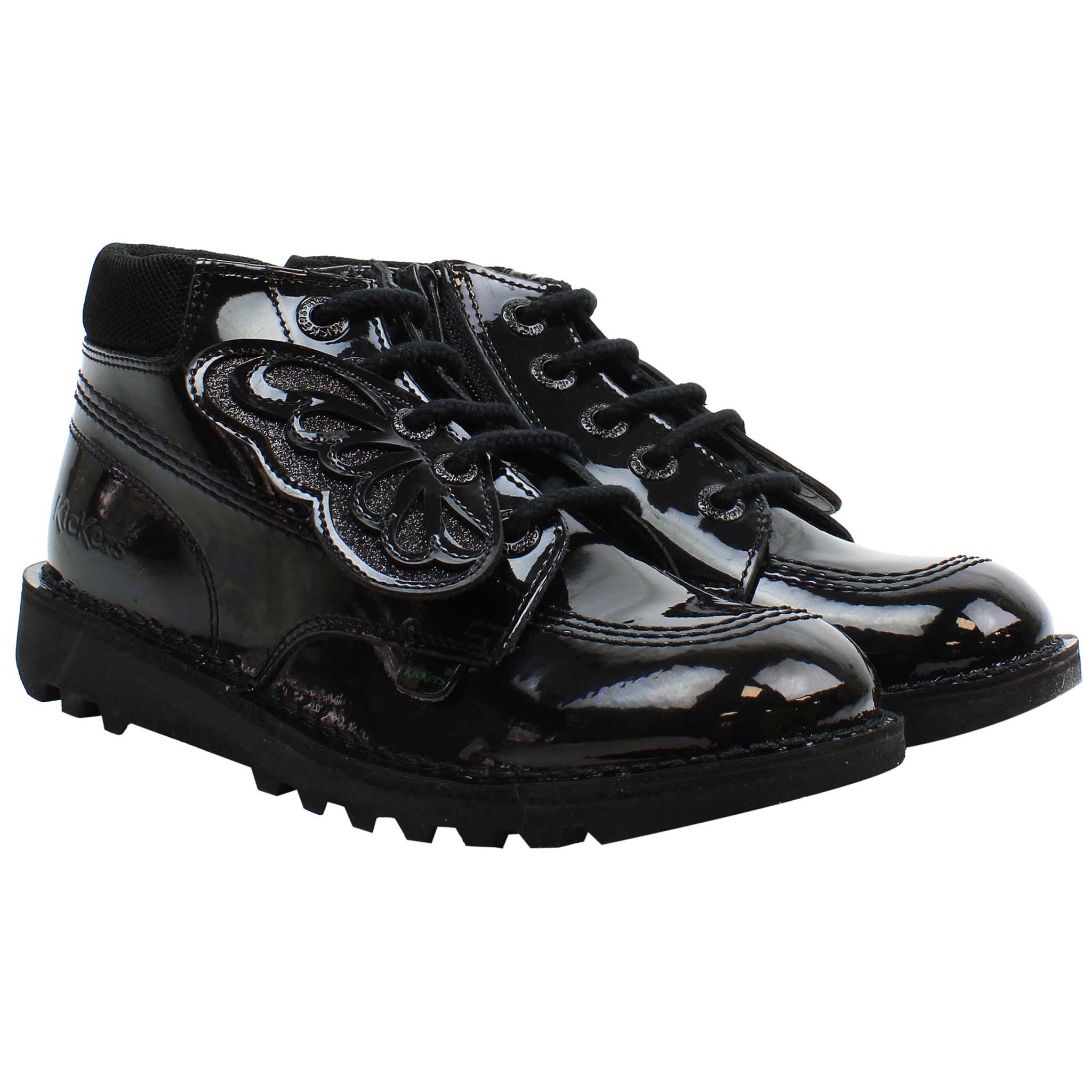 Kickers Hi Faeries Split Kids Black Boots