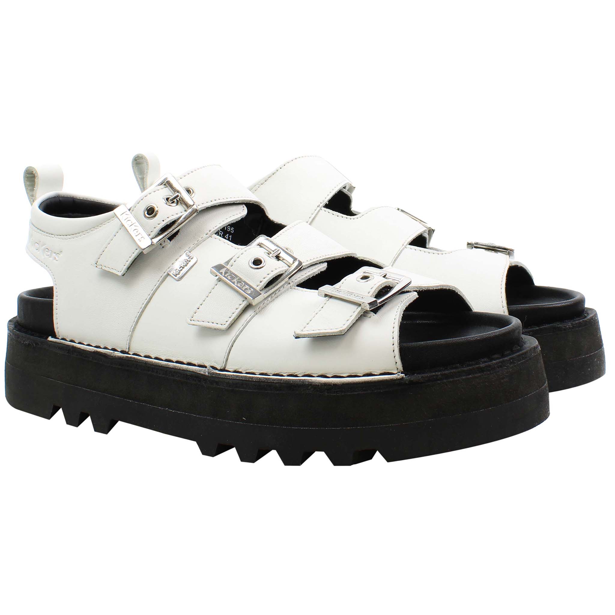 Kickers Knox Lo Womens White/Black Sandals