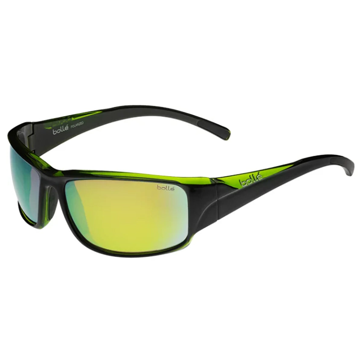 Bollé Keelback Brown Green Polarized Shiny Black Sunglasses