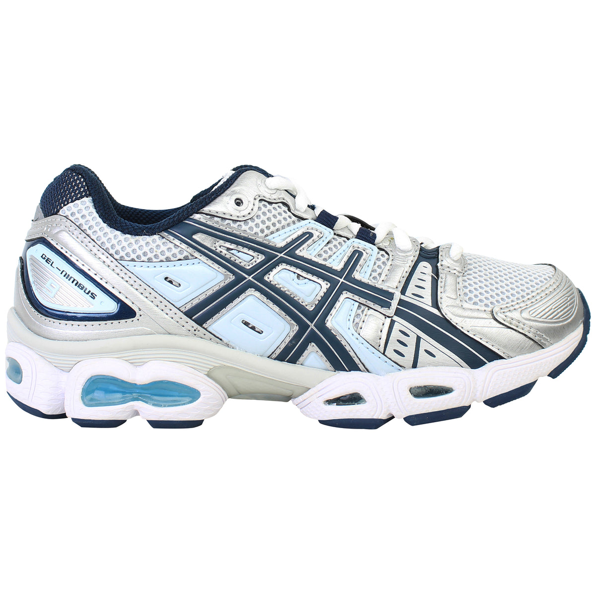 Asics Gel-Nimbus 9 Womens White Running Shoes