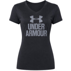 Under Armour Tech V Womens Black T-Shirt