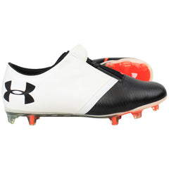 Under Armour UA Spotlight Black Leather FG Mens Black/White Football Boots