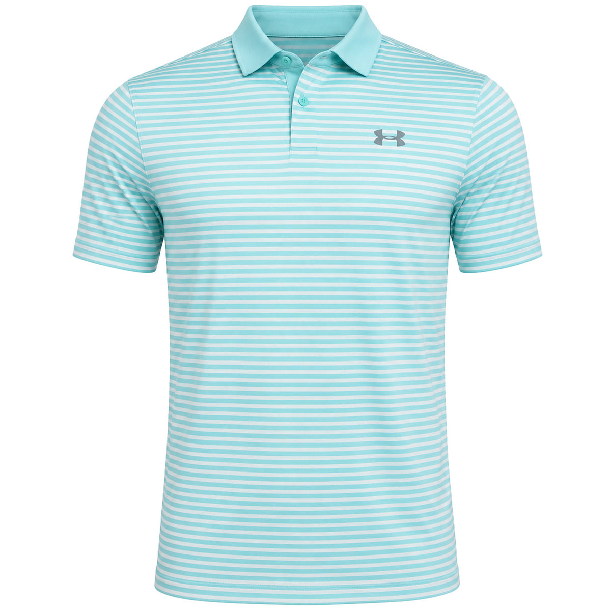 Under Armour Trajectory Stripe Mens Blue Golf Polo Shirt
