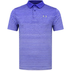 Under Armour Trajectory Stripe Mens Blue Golf Polo Shirt
