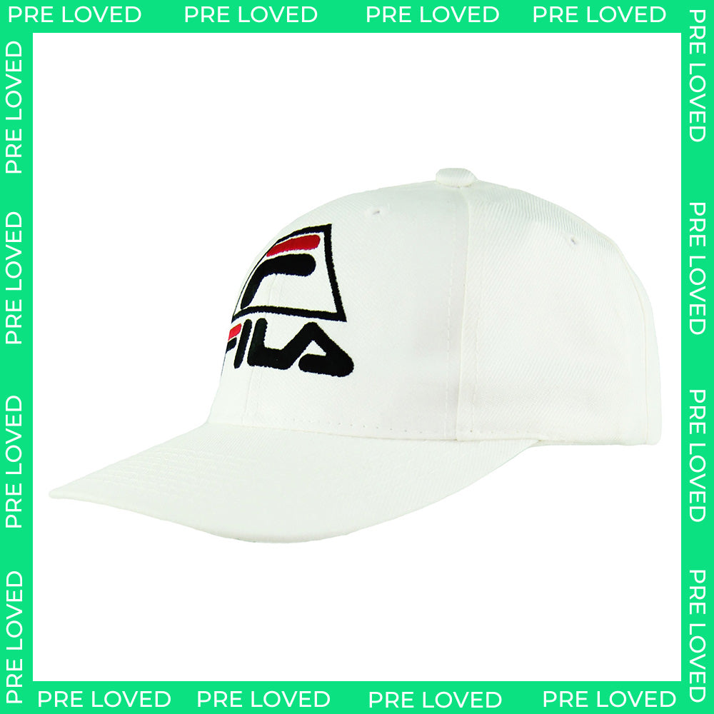 Fila Logo Mens White Cap - Dirty marks