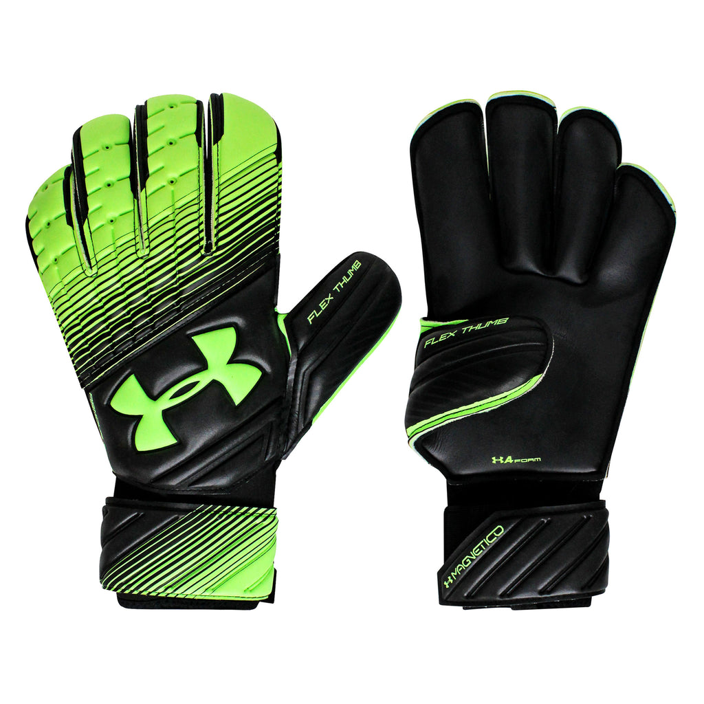 Under Armour Magnetico Mens Black/Green Goalkeeper Gloves