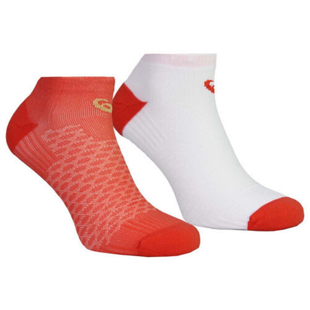 Asics Motion Dry 2-Pack Womens White/Peach Socks