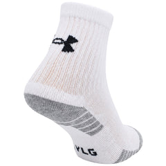 Under Armour 3-Pack HeatGear Kids White Crew Socks