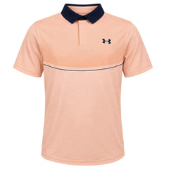 Under Armour Iso-Chill Mens Peach Golf Polo Shirt
