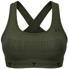 Under Armour x Project Rock Mid Crossback Warrior Womens Khaki Sports Bra