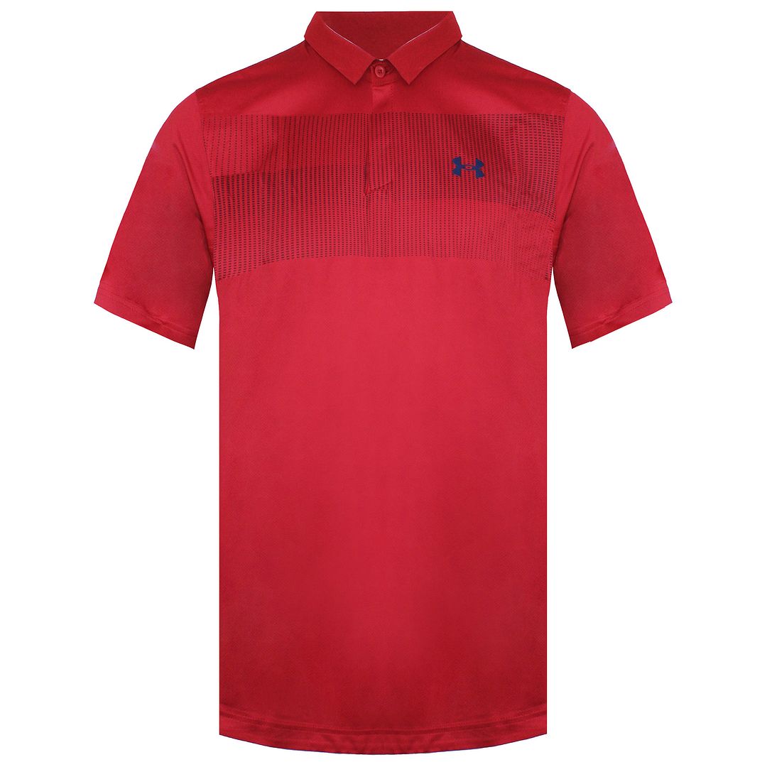 Under Armour Iso-Chill Mens Burgundy Chest Graphic Polo Shirt